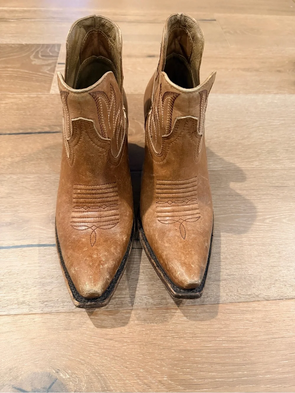 Womens  Western Ankle Boots in Tan